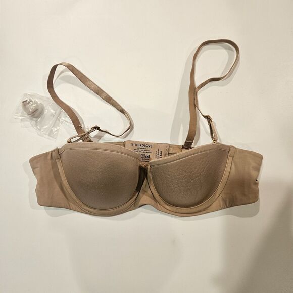 Thirdlove Tan/Taupe 24/7 Classic Strapless Bra, Size 34AA - Picture 2 of 5